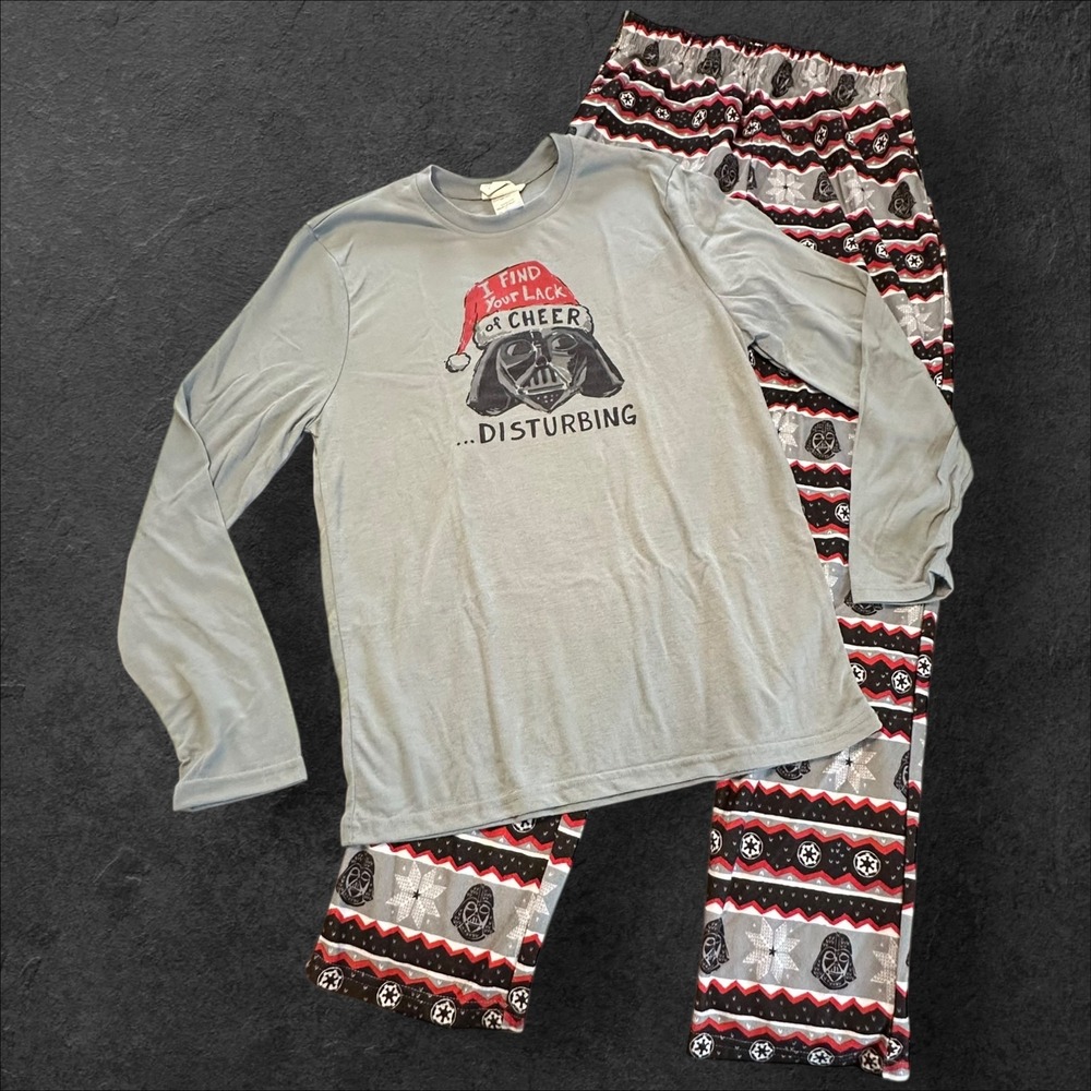 Star Wars Darth Vader Lack‎ Pajama Set Small Grey Holiday Sleepwear 2pc Munki